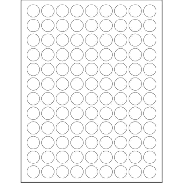 Bondad 0.75 in. White Removable Circle Laser Labels, 10800PK BO2823553 - main